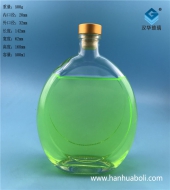 500ml扁圆工艺玻璃酒瓶