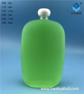 500ml长方形磨砂玻璃扁酒瓶