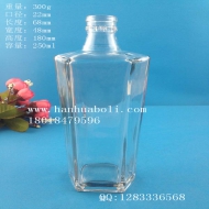 250ml六棱白酒玻璃瓶